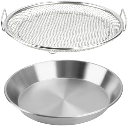 Oil Filter Tray, Stainless Steel Mesh Drain Basket Colanders Air Fryer Accessories for Fried Food Draining Rack Barbecue Grill Tray Net Draining Pan Strainer for Vegetable Dessert (10.2 Inch) by WBJKZJD