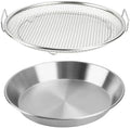 Oil Filter Tray, Stainless Steel Mesh Drain Basket Colanders Air Fryer Accessories for Fried Food Draining Rack Barbecue Grill Tray Net Draining Pan Strainer for Vegetable Dessert (10.2 Inch) by WBJKZJD
