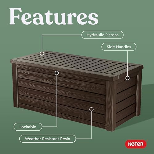 Keter Westwood 150 Gal Outdoor Storage Box for Patio and Pool Accessories - Image 4