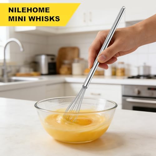 NileHome Mini Whisks Stainless Steel Whisk Set 9" 11"-Kitchen Small Wisk - Image 4