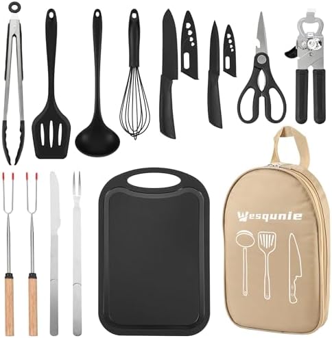 Wesqunie Camping Cooking Utensils Set, Cookware Set for Outdoor Hiking BBQ by WesqunieOutdoorAccessories