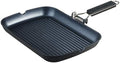 S·KITCHN Grill Pan with Folding Handle, Nonstick Grilling Pan for Stove Tops, Induction Compatible Rectangle KBBQ Pan with Pour Spouts - 13 × 9IN by S%C2%B7KITCHN
