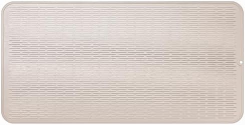MicoYang Silicone Dish Drying Mat for Multiple Usage,Easy clean,Eco-friendly,Heat-resistant Silicone Mat for Kitchen Counter or Sink,Refrigerator or Drawer Liner Tapioca 5XL 36inches x 18inches by MicoYang