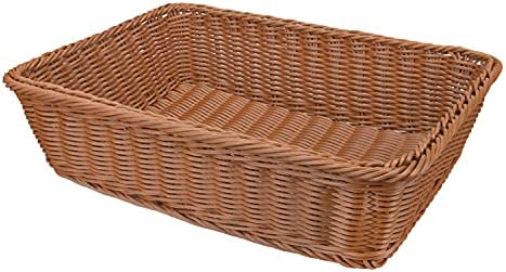 Yarlung 3 Pack Imitation Rattan Woven Bread Baskets, 11.8 x 7.8 Inch Plastic Wicker Fruit Baskets for Food Serving, Vegetables, Kitchen, Restaurant, Outdoor, Brown - Image 6
