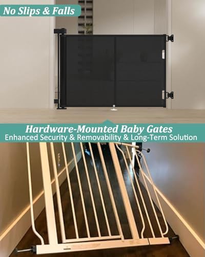 Miumoon 50 inch Reinforced Retractable Baby Gates 34 inch Tall - Image 4