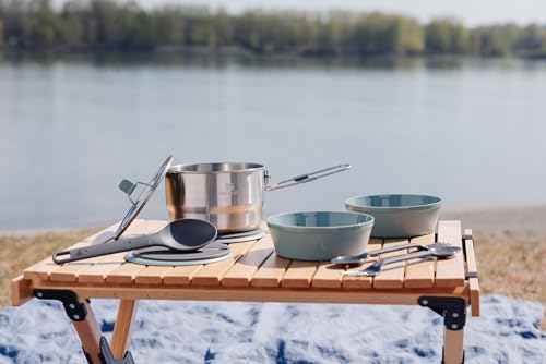 Stanley Wildfare Go 14-Piece Stainless Steel Prep & Cook Set | 1.65 qt Saucepan with Fold & Lock Handle | Bowls, Utensils, Cutting Board | Camping Essentials for Your Camp Kitchen | BPA-Free - Image 4