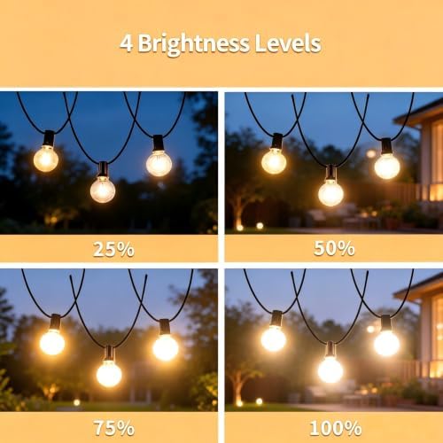SANBEN Outdoor String Lights-50ft 25+1 G40 Bulbs Patio Lights with Remote - Image 3