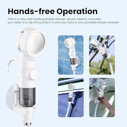 Ann Katy Portable Camping Shower Pump,Rechargeable Electric Outdoor Shower - Image 5