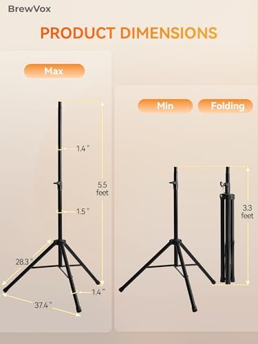 Smart Thermostat Heater Tripod Stand, Horizontal and Vertical Directions, 5 Level Adjustable, 5.9 Feet Height - Image 3
