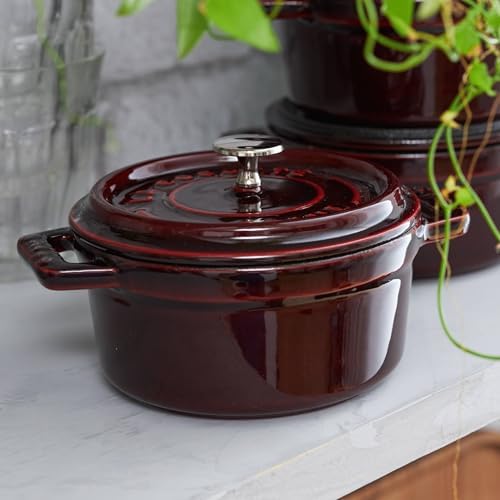 Staub Cast Iron 0.25-qt Mini Round Cocotte - Grenadine, Made in France - Image 2