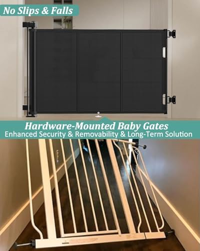 Miumoon 71 inch Reinforced Retractable Baby Gates 34 inch Tall - Image 3