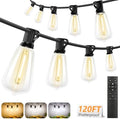 Brightever ST38 Outdoor String Lights with Remote, 3 Color in 1, 120FT, 38 Bulbs, 2700K/4000K/5000K by Brightever