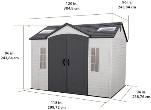 Lifetime 60005 Outdoor Storage Shed with Windows, Skylights and Shelving, 10 x 8 Feet - Image 2