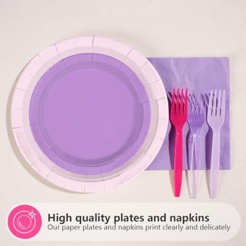 96 Pcs Purple Pink Butterfly Birthday Party Decorations , Serves 24 - Image 4