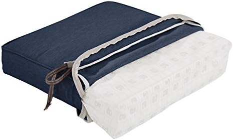 Classic Accessories Montlake Water-Resistant 25 x 22 x 4 Inch Patio Lounge Back Cushion, Heather Indigo Blue, Outdoor Loveseat Cushions - Image 4