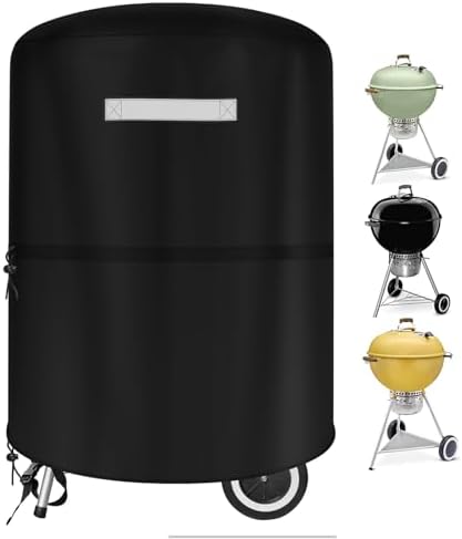 Grill Cover for Weber 22 Inch Charcoal Kettle- Waterproof BBQ Cover for Weber Char-Broil 22 Inch Charcoal Kettle Grills, Barbecue Kettle Grills Cover for Outdoor Grills, Fits 22" Webers Kettle Grills by Viadom
