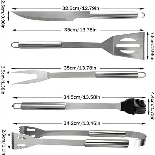 Small Travel 5-Piece 304 Stainless Steel Grill Tool Set with Storage Case – BBQ Grilling Accessories, Ideal Gift for Men & Cooking Lovers - Image 2