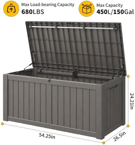 KAMABOKO Outdoor Storage Box, 150 Gallon Deck Box Outdoor Waterproof - Image 3