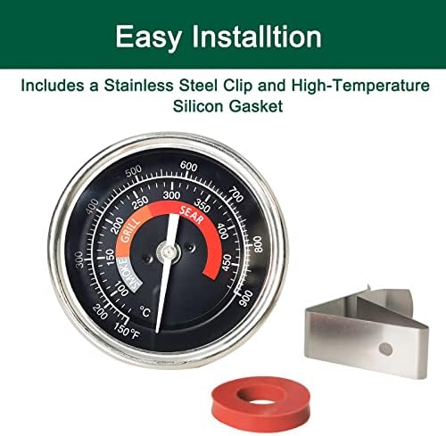 Upgrade Replacement Thermometer for Big Green Egg,3.3" Grill Temperature Gauge for Big Green Egg Accessories 150-900°F with Waterproof and No-Fog Glass Lens - Image 5