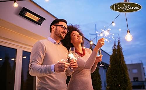 Fire Sense 60460 Wall Mounted Infrared Patio Heater 1500 Watts Weatherproof Lightweight for Indoor Outdoor Use 6 Foot Non Retractable Electrical Cord Mounting Bracket - Black - Image 5