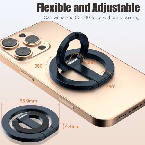 Magnetic Phone Ring for MagSafe Dual-Sided Magnetic Phone Grip Magnet Phone Stand Grip Compatible with iPhone 17/16/15/14/13 Pro Max Plus Mag Safe Accessory for Car Mounts (Blue) - Image 6
