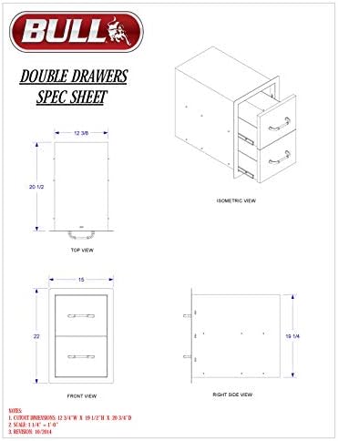 Bull Outdoor Products 56985 Double Drawer, Stainless Steel - Image 2