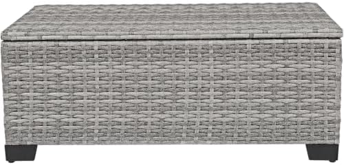 Rattaner Patio Coffee Table Outdoor Storage Table for Patio Wicker Coffee Table Outdoor Table with Patio Storage Box Furniture Cover, Stone Grey - Image 7