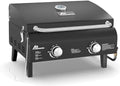 Black Portable Gas Grill, Dual 10,000 BTU Burners, 275 Sq.In Cooking Space, Push-to-Start Ignition, Wind-Proof Lid with Built-in Thermometer, Perfect for Camping Tailgates & Backyard BBQ Cookouts by LIFEMASTER