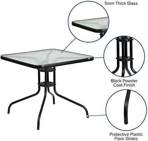 Flash Furniture 31.5 in Metal Square Table - Image 4