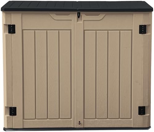 DWVO 35 Cuft Outdoor Horizontal Storage, Waterproof Resin Storage Shed by DWVO