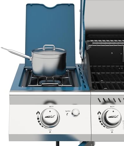 Royal Gourmet GA5403B 5 Burner Propane Gas Grill with Side Burner, Blue - Image 3