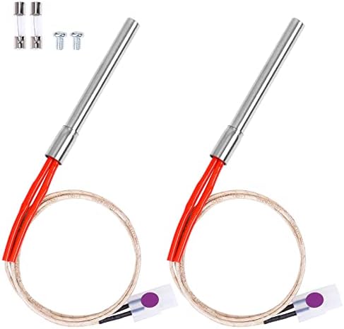 2 Pack Hot Rod Ignitor Kit for Traeger, Pit Boss & Camp Chef Pellet Grills by QuliMetal
