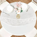 LUSHVIDA Round Tablecloth, Fitted Table Cloth for 45"-56" Tables, Clear by LUSHVIDA