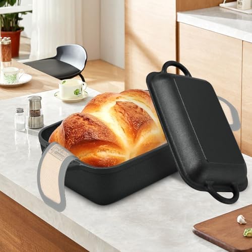 Oval Cast Iron Dutch Oven for Bread Baking, 6.35Qt Bread Baking Pan with Lid, Multi-Functional Dutch Oven Pot with Bread Baking Supplies for Bread Baking, Frying and Braising - Image 6