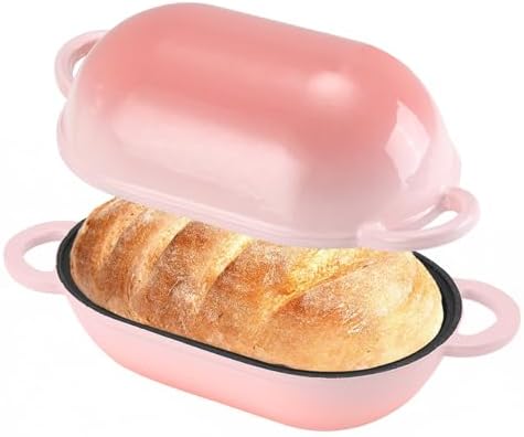 5 QT Enameled Cast Iron Sourdough Bread Oven, Loaf Pan with Lid by NSIRONS