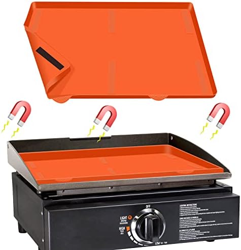 17" Griddle Mat Silicone for Blackstone, Magnetic Protective Cover Mats Blackstone Griddle Top Covers Protector Outdoor-Orange by Hydream