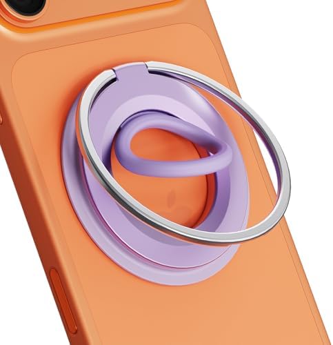 Magnetic Phone Grip Ring Holder, 360° Rotation Silicone Phone Ring Grip,Metal Finger Kickstand Compatible with Magnetic Accessories for iPhone 17/16/15/14 Air Pro Max by Unknown