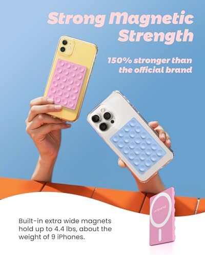 amBand Airplane Travel Essentials Phone Holder, Anti-Slip Magnetic Suction Cup Phone Mount for iPhone Fits Magsafe Attachment, Influencer/Sharer/Content Creator Must Haves for Selfie/Video, Peony Pink - Image 3