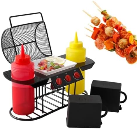 BBQ Grill Shelf, Outdoor Grill Accessories Shelf, Black Grilling Rack for Camping, Outdoor Kitchen and Barbecue Essentials - Image 5