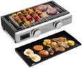 CAMPLUX Propane Tabletop Grill Griddle 2-in-1, Non-Stick Flat Top Griddle with Ceramic Coated 19,000 BTU, 23-Inch Gas Grill for RV, Camping, Tailgating, and Outdoor GG302S by CAMPLUX