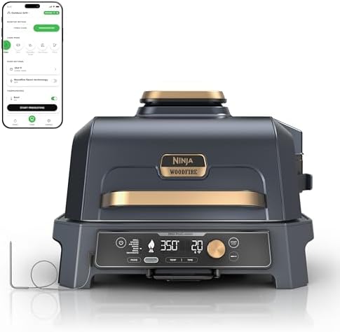 Ninja Woodfire ProConnect Premium XL Outdoor Grill & Smoker, Blue & Gold by Unknown