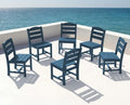 KINGYES Outdoor Armless Dining Chairs Set of 6,HDPE Patio Chairs,Blue by KINGYES