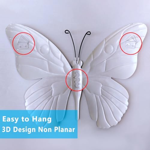 Metal Butterfly Wall Decor - 9.6" Outdoor Fence Wall Art Decor, Hanging Decoration for Garden Yard Living Room Bedroom Patio Balcony(4 Pack) - Image 6