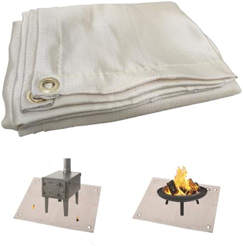 40" Fire Pit Mat Fireproof Wood Stove Under Grill Mat with Solo Stove for Outdoor Wooden Deck BBQ Lawn by Unknown