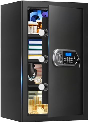 5.2 Cuft Large Safes for Home Use Fire and Water Proof, Anti-Theft Digital Security Safe Box With Programmable Keypad & Spare Keys, Home Safes Water and Fireproof for Money Valuables by Aprxuvot