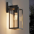 Kalium Porch Wall Lights Outdoor, Waterproof Lanterns with Frame and Clear Glass Shade, Exterior Front Porch Light Matte Black Wall Sconce, Modern Mounted Lighting for Patio Entryway Hallway by Kalium