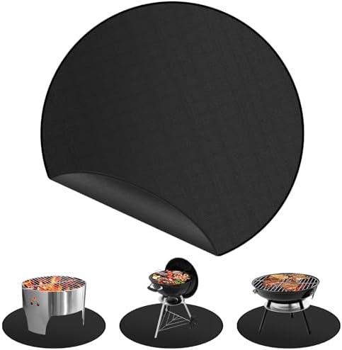 Round Fire Pit Mat 48 Inch, Fireproof Deck Protector, Heat Resistant Waterproof Pad for Patio, Lawn & Outdoor Fire Pit by FunshotFurniture