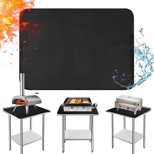 Heat Resistant Mats for Countertop fits Tabletop Grill, 36x24x0.02in, Black by Amerbro