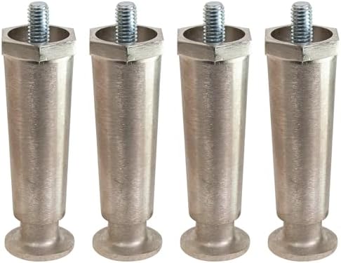 GSW FT-ZN4N 4 Pcs Adjustable Nickel Plated Appliance Leg 4" High Flanged Foot for Restaurant Equipment, Countertop Beverage Appliance by GSW