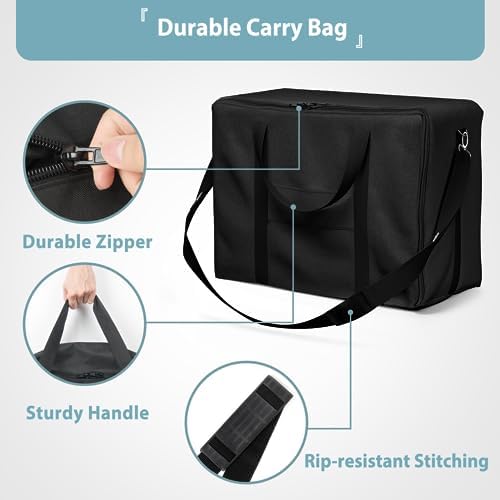 SHINESTAR Griddle Carry Bag for Blackstone 17 Inch & 22 Inch Tabletop Grill with Hood and Stand, Portable Griddle Carry Bag for Travel, Heavy Duty 600D Waterproof Polyester, Black - Image 4